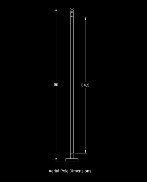 Aerial LED Dance Pole dimensions